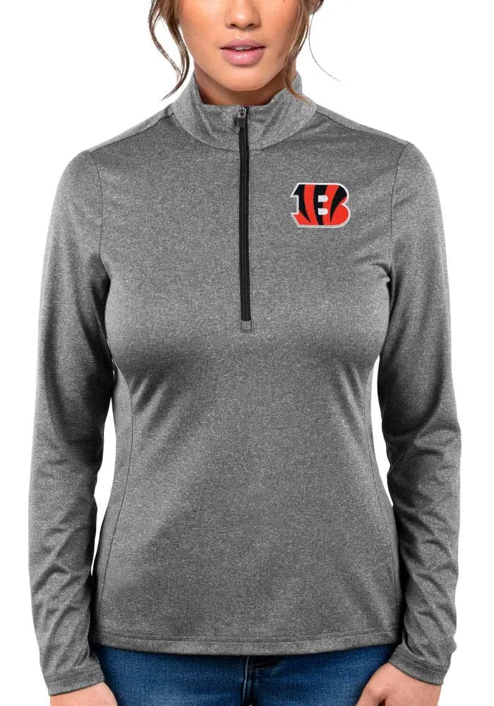 Antigua Cincinnati Bengals Womens Rally 2 Qtr Zip Pullover