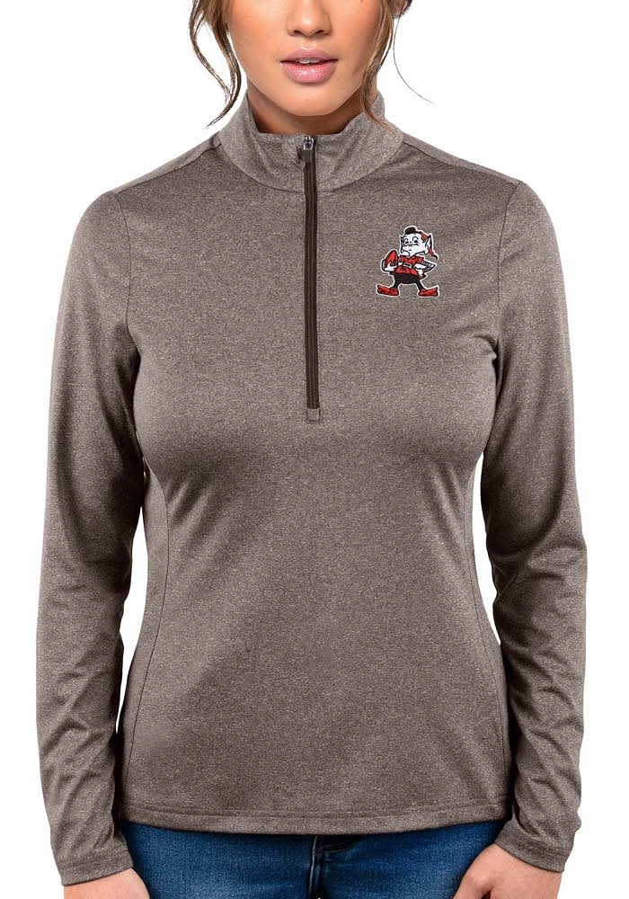 Antigua Cleveland Browns Womens Rally 2 Qtr Zip Pullover