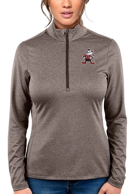 Antigua Cleveland Browns Womens Rally 2 Qtr Zip Pullover