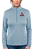 Antigua St Louis Cardinals Womens Light Blue Rally 2 Qtr Zip Pullover