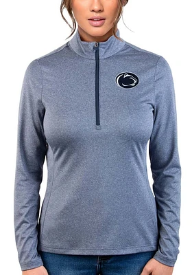 Antigua Penn State Nittany Lions Womens Navy Blue Heather Rally 2 Qtr Zip Pullover