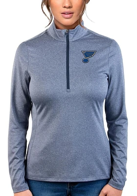 Antigua St Louis Blues Womens Navy Blue Rally 2 Qtr Zip Pullover