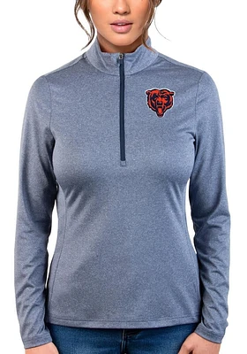 Antigua Chicago Bears Womens Navy Blue Rally 2 Qtr Zip Pullover