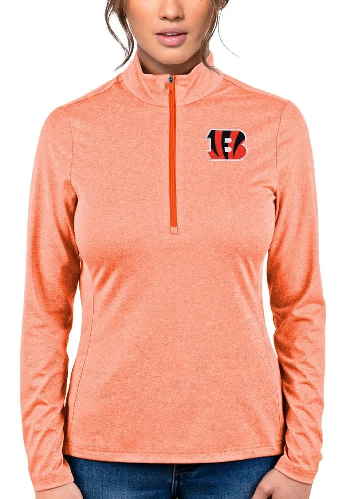 Antigua Cincinnati Bengals Womens Rally 2 Qtr Zip Pullover