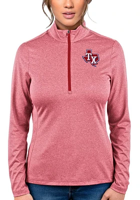Antigua Texas Rangers Womens Red Rally 2 Qtr Zip Pullover