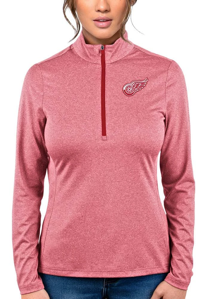 Antigua Detroit Red Wings Womens Rally 2 Qtr Zip Pullover