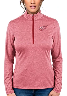 Antigua Detroit Red Wings Womens Rally 2 Qtr Zip Pullover