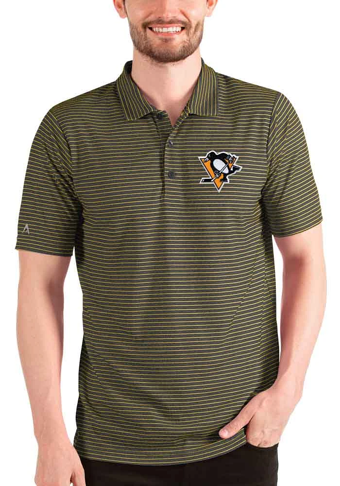 Antigua Pittsburgh Penguins Mens Black Esteem Short Sleeve Polo