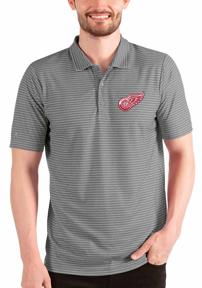 Antigua Detroit Red Wings Mens Grey Esteem Short Sleeve Polo