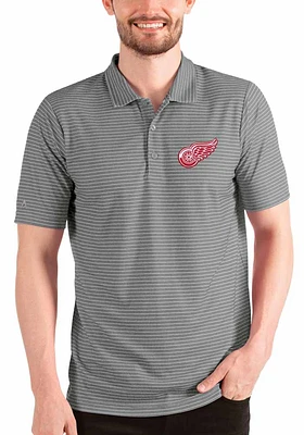 Antigua Detroit Red Wings Mens Grey Esteem Short Sleeve Polo