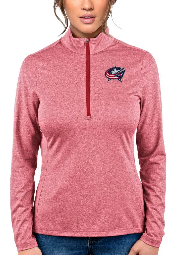 Antigua Columbus Womens Red Rally 2 1/4 Zip Pullover