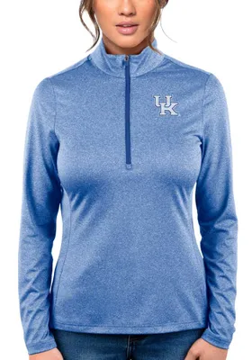 Antigua Kentucky Womens Blue Heather Rally 2 1/4 Zip Pullover