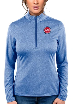 Antigua Detroit Pistons Womens Blue Rally 2 Qtr Zip Pullover