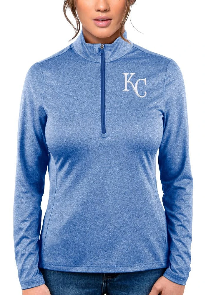 Antigua Kansas City Royals Womens Blue Rally 2 Qtr Zip Pullover