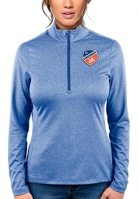 Antigua FC Cincinnati Womens Blue Rally 2 1/4 Zip Pullover