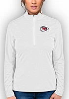 Antigua Kansas City Chiefs Womens White Rally 2 Qtr Zip Pullover