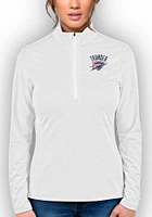 Antigua Oklahoma City Thunder Womens White Rally 2 Qtr Zip Pullover