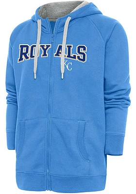 Antigua Kansas City Royals Mens Light Blue Victory Long Sleeve Full Zip Jacket