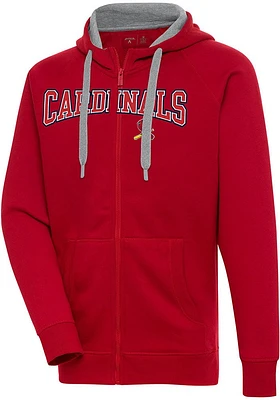 Antigua St Louis Cardinals Mens Red Victory Wordmark Long Sleeve Full Zip Jacket