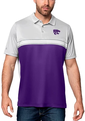 Antigua K-State Wildcats Mens Purple Answer Short Sleeve Polo