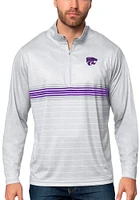 Antigua K-State Wildcats Mens Grey Bullseye Long Sleeve Qtr Zip Pullover