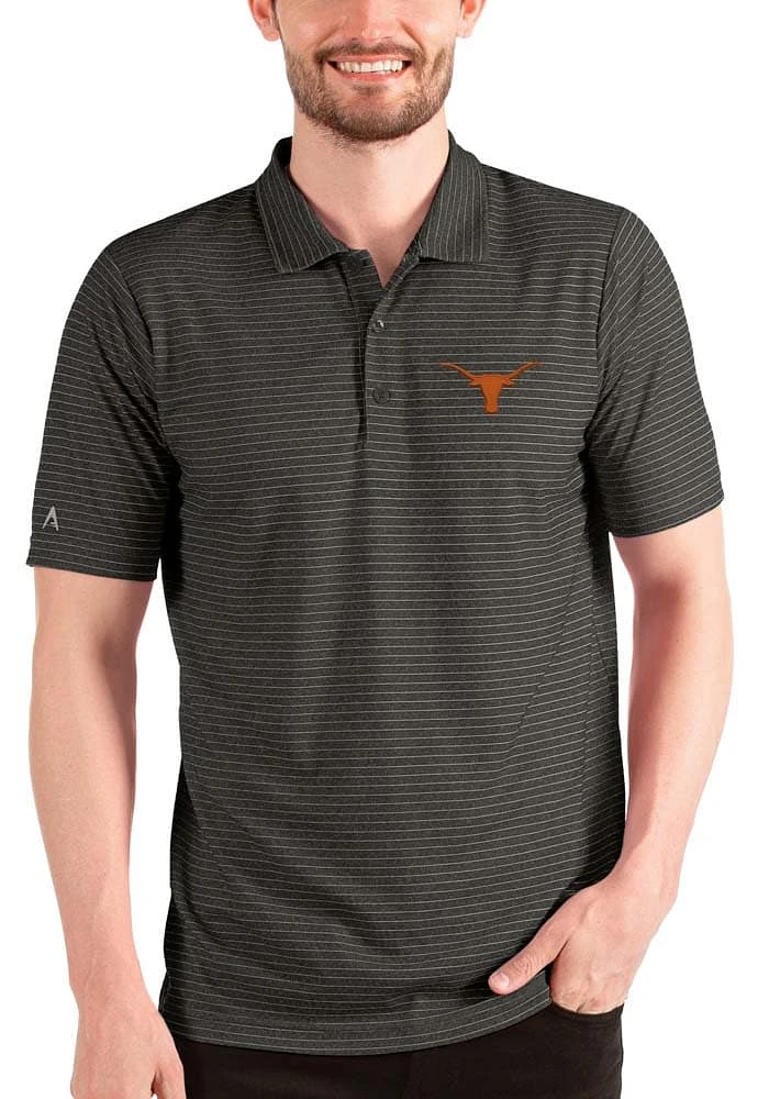 Antigua Texas Longhorns Mens Black Esteem Short Sleeve Polo