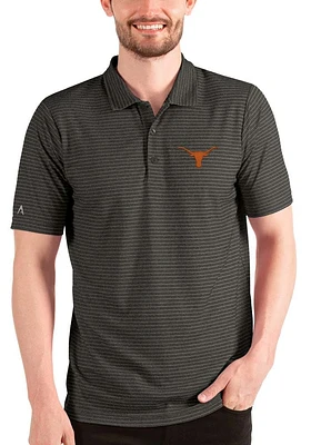 Antigua Texas Longhorns Mens Black Esteem Short Sleeve Polo