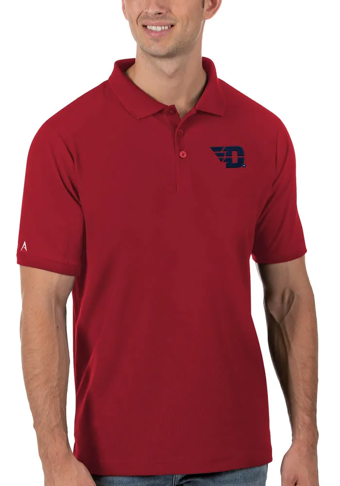 Antigua Dayton Flyers Mens Red Legacy Short Sleeve Polo