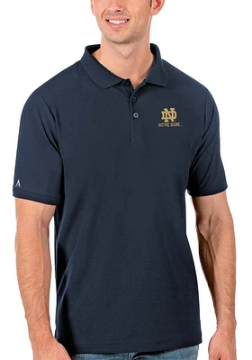 Antigua Notre Dame Fighting Irish Mens Navy Blue Legacy Short Sleeve Polo