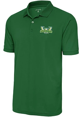 Antigua Wayne State Warriors Mens Green Legacy Short Sleeve Polo