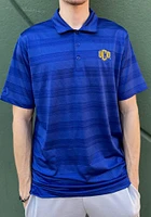 Antigua Central Oklahoma Bronchos Mens Blue Compass Tonal Stripe Short Sleeve Polo