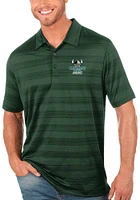Antigua Cleveland State Vikings Mens Green Compass Tonal Stripe Short Sleeve Polo