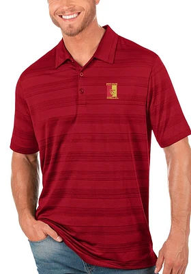 Antigua Pitt State Gorillas Mens Red Compass Tonal Stripe Short Sleeve Polo