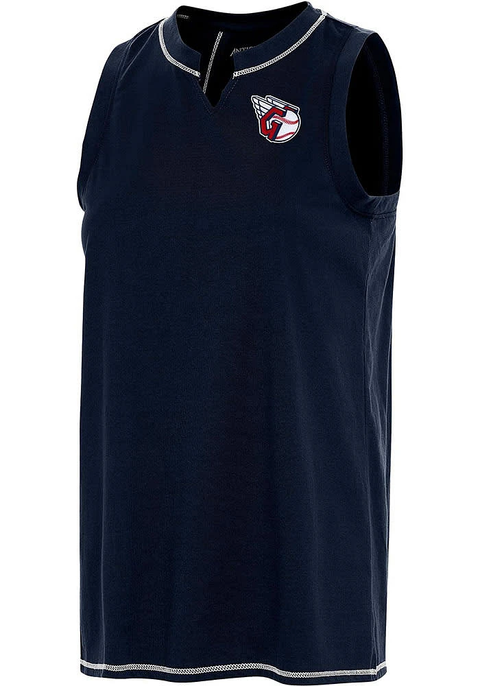 Antigua Cleveland Guardians Womens Navy Blue Establishment Tank Top
