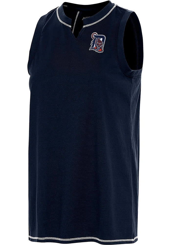 Antigua Detroit Tigers Womens Navy Blue Establishment Tank Top