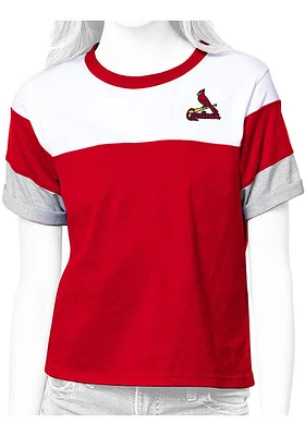 Antigua St Louis Cardinals Womens Red Flip Short Sleeve T-Shirt