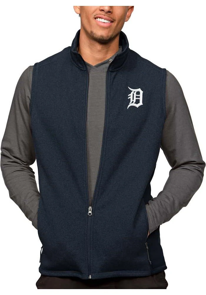 Antigua Detroit Tigers Mens Navy Blue Course Sleeveless Jacket