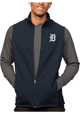 Antigua Detroit Tigers Mens Navy Blue Course Sleeveless Jacket