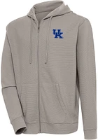 Antigua Kentucky Wildcats Mens Oatmeal Rake Bunker Long Sleeve Full Zip Jacket