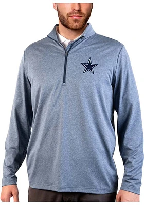 Antigua Dallas Cowboys Mens Navy Blue Rally 2.0 Long Sleeve Qtr Zip Pullover