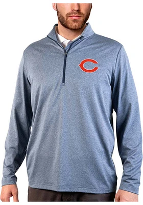Antigua Chicago Bears Mens Navy Blue Rally 2.0 Long Sleeve Qtr Zip Pullover