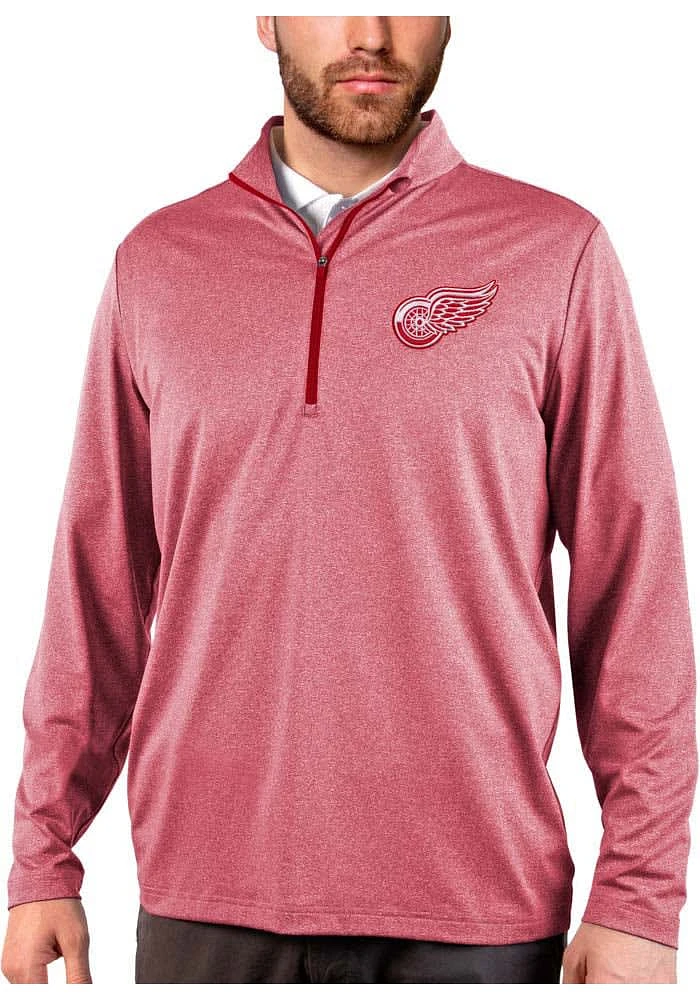 Antigua Detroit Red Wings Mens Rally 2.0 Long Sleeve Qtr Zip Pullover