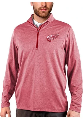 Antigua Detroit Red Wings Mens Rally 2.0 Long Sleeve Qtr Zip Pullover