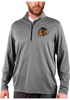 Antigua Chicago Blackhawks Mens Rally 2.0 Long Sleeve Qtr Zip Pullover