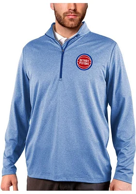 Antigua Detroit Pistons Mens Blue Rally 2.0 Long Sleeve Qtr Zip Pullover