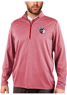 Antigua Cleveland Guardians Mens Red Rally 2.0 Long Sleeve Qtr Zip Pullover