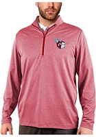 Antigua Cleveland Guardians Mens Red Rally 2.0 Long Sleeve Qtr Zip Pullover