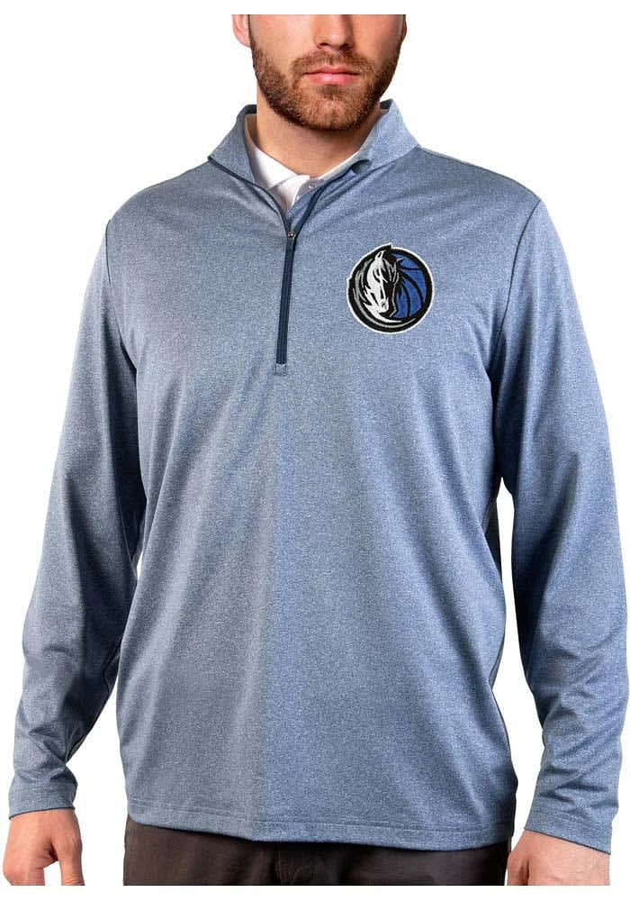 Antigua Dallas Mavericks Mens Navy Blue Rally 2.0 Long Sleeve Qtr Zip Pullover