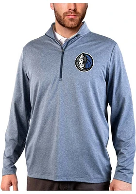 Antigua Dallas Mavericks Mens Navy Blue Rally 2.0 Long Sleeve Qtr Zip Pullover