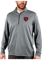 Antigua Chicago Bears Mens Charcoal Rally 2.0 Long Sleeve Qtr Zip Pullover